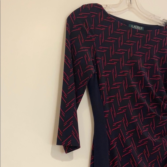 NWT Ralph Lauren Long Sleeve Navy and Red Dress 2P - Picture 5 of 13